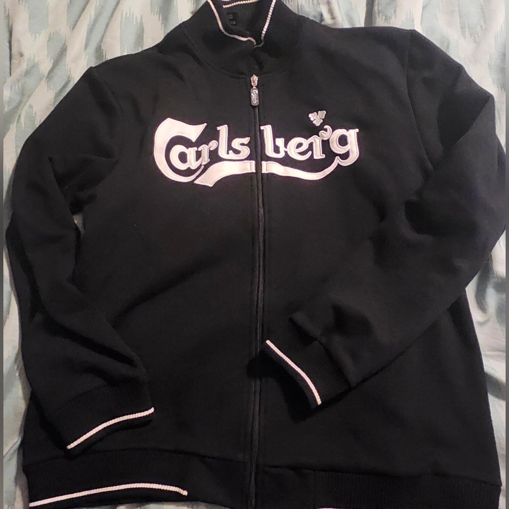 Carlsberg Black Full‎ Zip-Up Jacket Men's Size Large